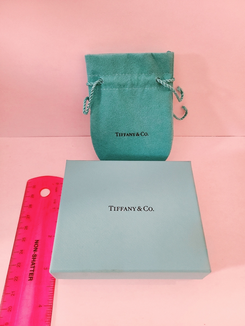 Tiffany & Co. Blue Pouch and Box Jewelry Set